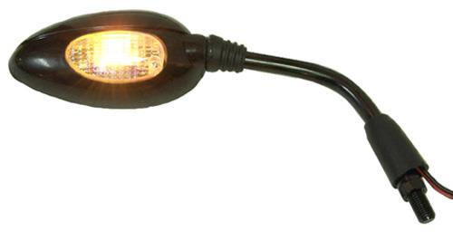 SPI - SPI Universal Fit Ducati Screw-In Mirror with Light - Black - RV-12279L