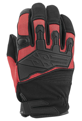 Speed & Strength - Speed & Strength Hammer Down Leather-Mesh Gloves - 872278 - Red - Small