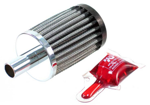 K&N Engineering - K&N Engineering Steel Base Crankcase Vent Filter - 1/2in. Vent - Rubber End Cap - 62-1250