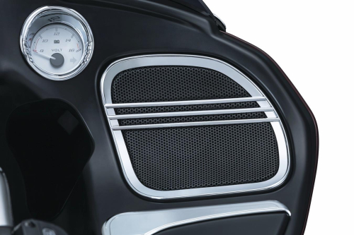 Kuryakyn - Kuryakyn Tri-Line Speaker Grills - Chrome - 7378