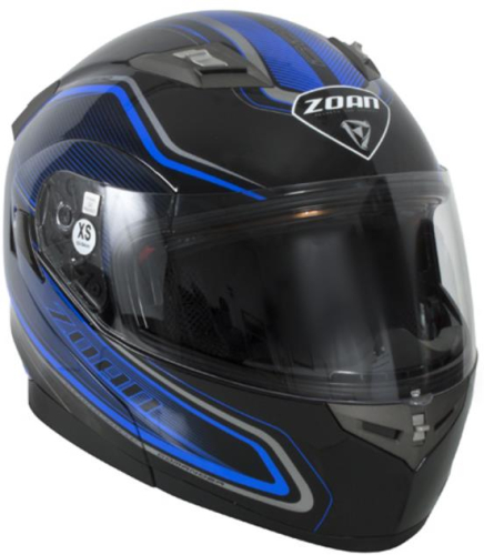Zoan - Zoan Flux 4.1 Commander Graphics Snow Helmet with Double Lens Shield - 137-113SN - Blue - X-Small