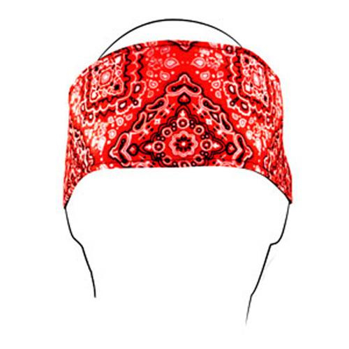 Zan Headgear - Zan Headgear Cotton Headband - HBV106 - Red Paisley - OSFM