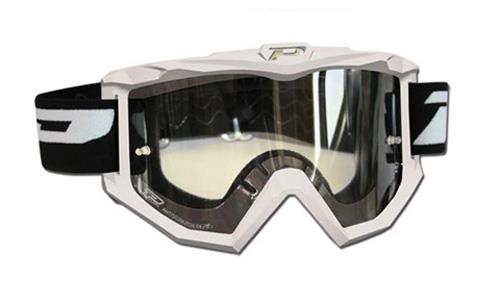Pro Grip - Pro Grip 3201 Dual Race Line Goggles with Anti-Scratch Lens - 3201WH - White - OSFM