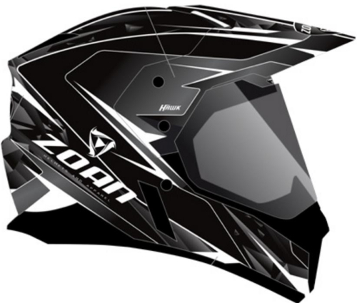 Zoan - Zoan Synchrony Duo-Sport Hawk Graphics Snow Helmet with Double Lens Shield - 521-568SN - Matte White - 2XL