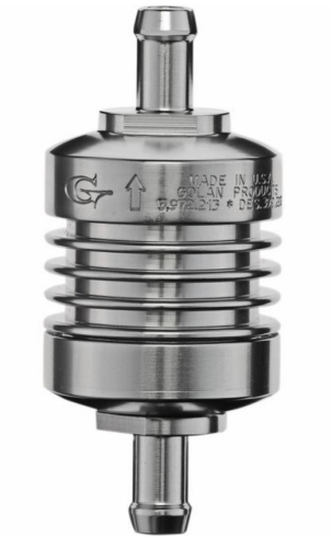 Golan Inc - Golan Inc Peak Flow Mini Fuel Filter - 1/4in. Fittings - Anodized Aluminum Finish - 60250CA