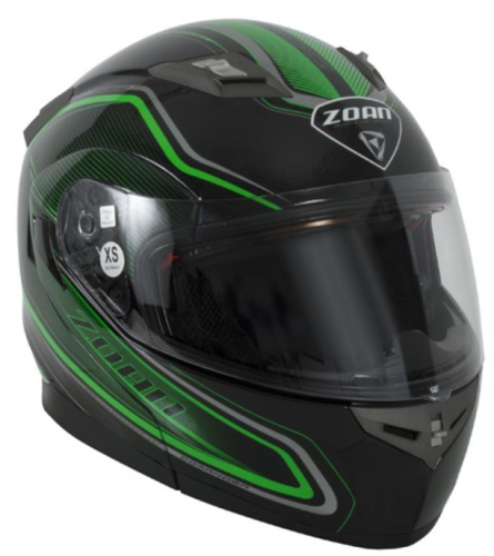 Zoan - Zoan Flux 4.1 Commander Graphics Snow Helmet with Double Lens Shield - 137-143SN - Green - X-Small