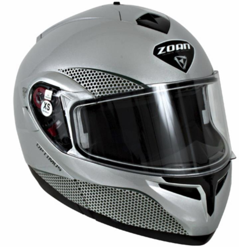 Zoan - Zoan Optimus Solid Snow Helmet with Electric Shield - 038-024SN/E - Silver - Small