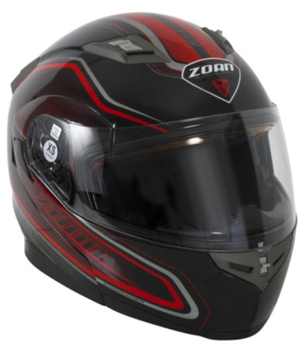 Zoan - Zoan Flux 4.1 Commander Graphics Snow Helmet with Double Lens Shield - 137-103SN - Red - X-Small