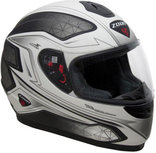 Zoan - Zoan Thunder Electra Graphics Snow Youth Helmet with Double Lens Shield - 223-192SN - Matte White - Large