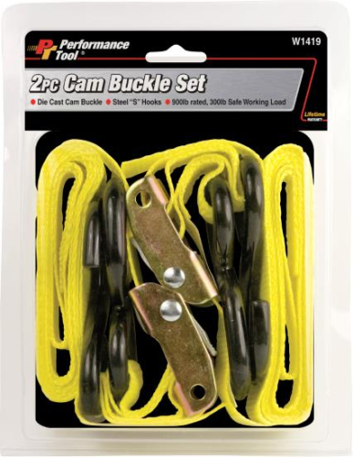 Performance Tools - Performance Tools Cam Buckle Set - 1in. x 6ft. - Yellow - W1419