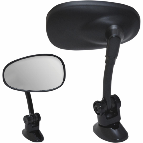 Parts Unlimited - Parts Unlimited Mini Fairing Mount Mirror - Oval - Black - Short Stem - 0640-0975