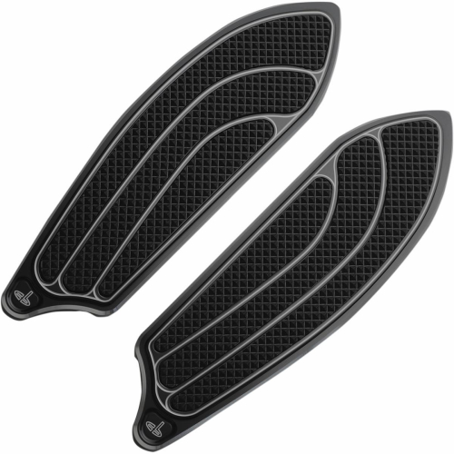 Carl Brouhard Designs - Carl Brouhard Designs Elite Passenger Floorboards - Black Anodize with Off-Set Cut - IFBR001B
