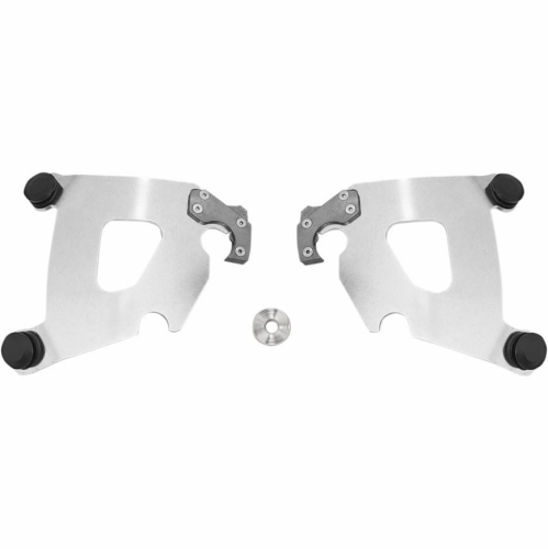 Memphis Shades - Memphis Shades Plates-Only Kit for Cafe Fairing to Fats/Slim, Sportshields, or Batwing - Polished - MEK1715