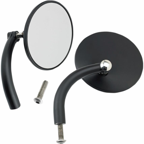 Biltwell Inc. - Biltwell Inc. Round Perch Mount Utility Mirror - Black - UPCIRHDBK
