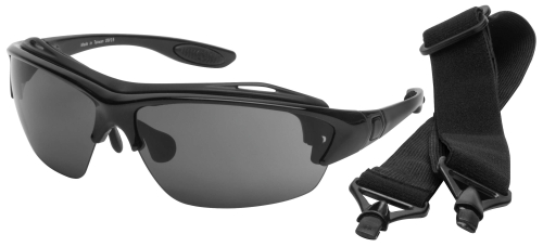 BikeMaster - BikeMaster Megalo Convertible Sunglasses - BM12 - Black / Smoke Lens - OSFM