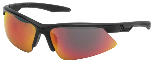 BikeMaster - BikeMaster Aero Lite Sunglasses - BM5 - Black / Red Mirror Lens - OSFM