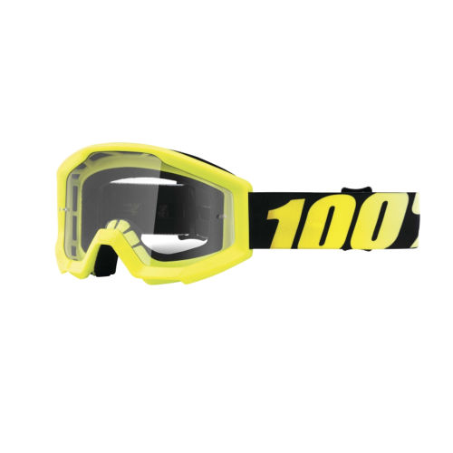 100% - 100% Strata Neon Yellow Youth Goggles - 5050000402 - Neon Yellow/Yellow/Black / Clear Lens - OSFM