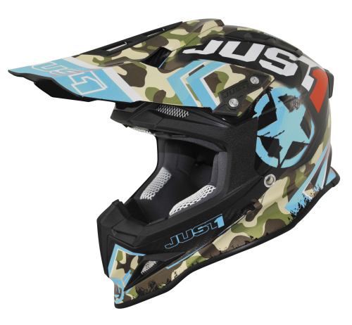 Just 1 - Just 1 J12 Kombat Helmet - J1V323BLKBLG - Kombat Blue - Large