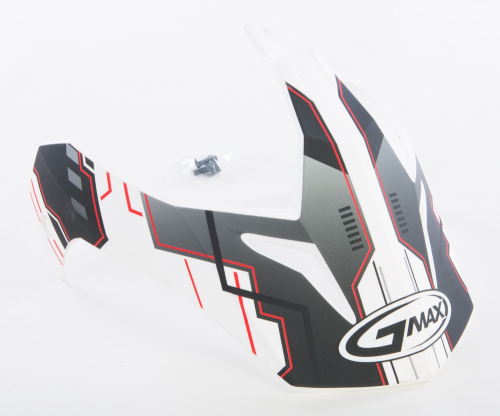 G-Max - G-Max Visor with Screws for GM-11/S Helmets - Adventure Matte White/Black/Red - G011060