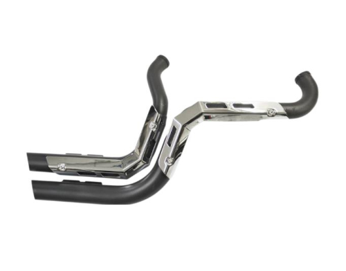LA Choppers - LA Choppers Fusion Exhaust System - Black with Chrome Heat Shields - LAF10201B