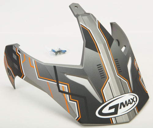G-Max - G-Max Visor with Screws for GM-11/S Helmets - Adventure Matte Silver/Hi-Vis Orange - G011059