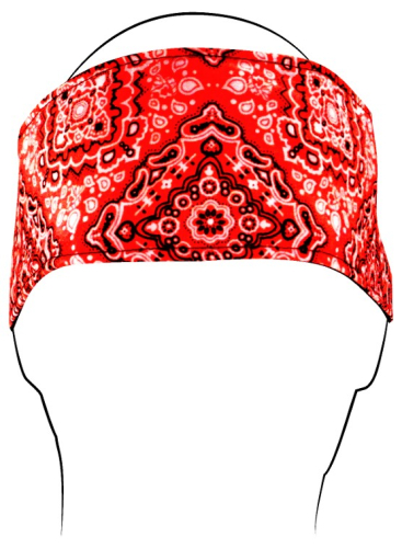 Zan Headgear - Zan Headgear Fleece Headband - HBF106 - Red Paisley - OSFM