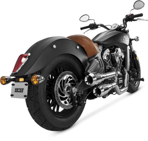 Vance & Hines - Vance & Hines Hi-Output Grenades 2-Into-2 Exhaust - Chrome/Chrome - 18554