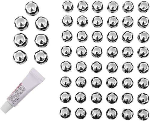 Ciro - Ciro Engine Bolt Cap Set - Diamond-Cut - Chrome/Black - 70001