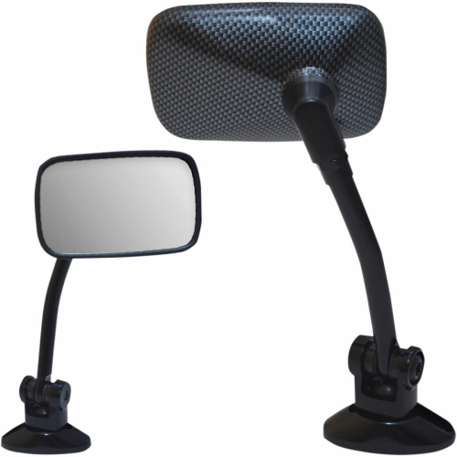 Parts Unlimited - Parts Unlimited Mini Fairing Mount Mirror - Rectangle - Carbon - Long Stem - 0640-0944