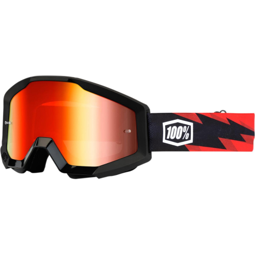 100% - 100% Strata MX Slash Goggles - 5041007602 - Slash Black/Red / Mirror Red Lens - OSFM