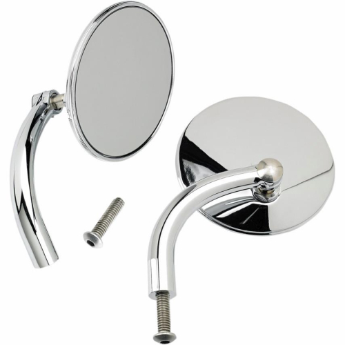 Biltwell Inc. - Biltwell Inc. Round Perch Mount Utility Mirror - Chrome - UPCIRHDCP