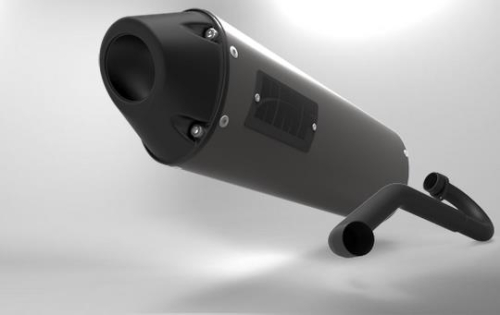 HMF Engineering - HMF Engineering Blackout Performance Series MX Exhaust System - Elliptical Cannister - Side Mount - 019397608892