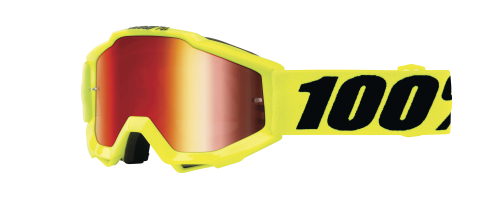100% - 100% Accuri Fluo Yellow Youth Goggles - 5031000402 - Fluo Yellow / Mirror Red - OSFM