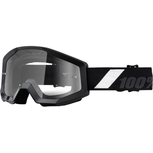 100% - 100% Strata MX Goliath Goggles - 5040016602 - Goliath Black/Black/White / Clear Lens - OSFM