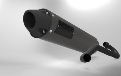 HMF Engineering - HMF Engineering Blackout Performance Series MX Exhaust System - Round Cannister - Side Mount - 019397708892
