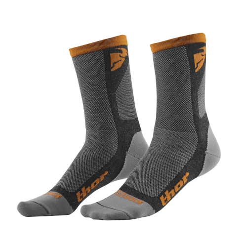 Thor - Thor Dual Sport Cool Socks - XF-2-3431-0283 - Gray/Orange - 6-9