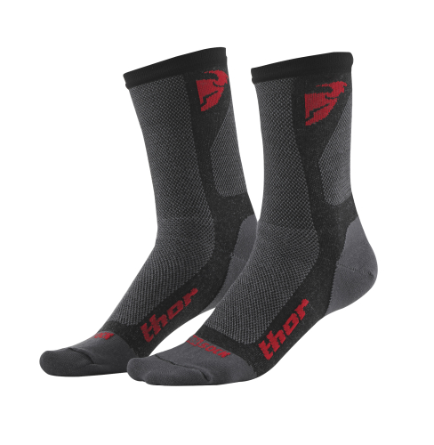 Thor - Thor Dual Sport Cool Socks - XF-2-3431-0285 - Charcoal/Red - 6-9