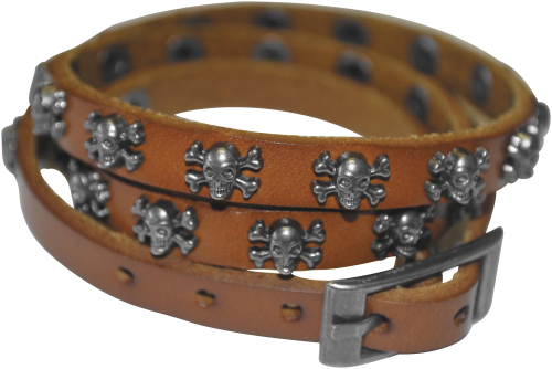 Hair Glove - Hair Glove Bracelets - Triple Wrap Skull Tan - 84042