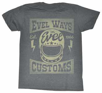 Evel Knievel - Evel Knievel Evel Ways T-Shirt - EK542-2XL - Arctic Gray - 2XL