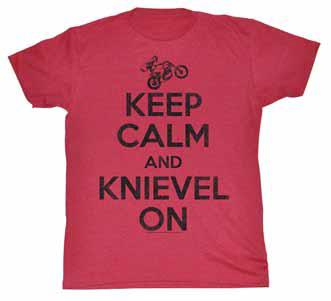 Evel Knievel - Evel Knievel Keep Calm T-Shirt - EK566-2XL - Cherry - 2XL