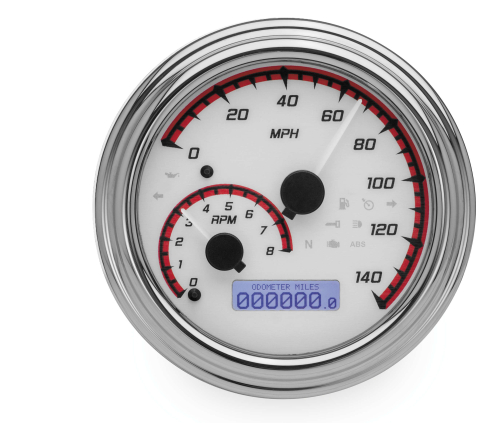 Dakota Digital - Dakota Digital MVX Analog Gauge System - White/Red/Chrome - MVX-2011-WR-C