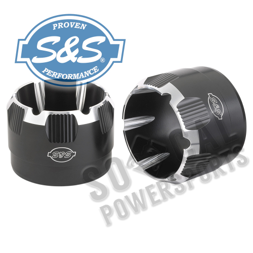 S&S Cycle - S&S Cycle 4in. Billet End Cap - Black Power Thruster - 550-0569