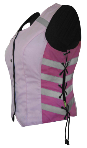 Missing Link - Missing Link G2 D.O.C. Reversible Leather Safety Womens Vest - G2RVWPM - Black/Hi-Vis Pink - Medium