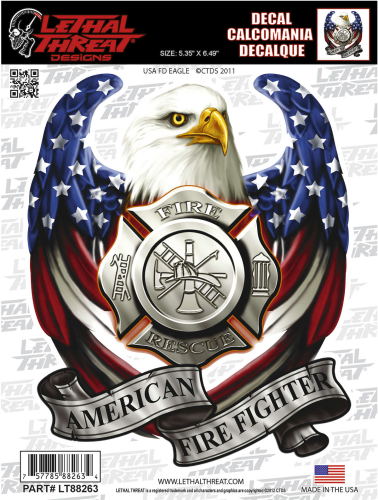 Lethal Threat - Lethal Threat USA FD Eagle Decal - LT88263