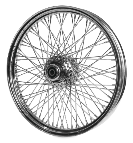 Paughco - Paughco Chrome Round 80 Spoke Single Disc Front Wheel - 21x2.25 - 06-188