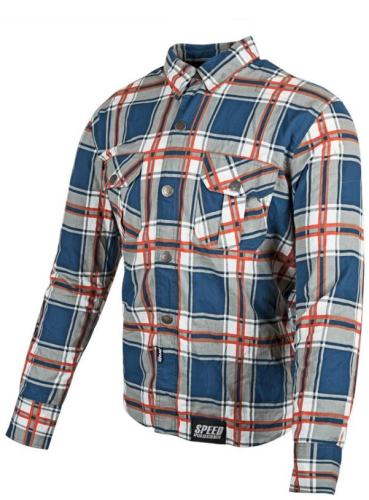 Speed & Strength - Speed & Strength Rust and Redemption Armored Moto Shirt - 878939 - Blue/Orange - Medium