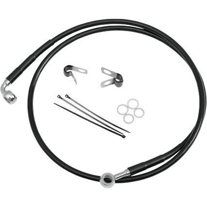 Drag Specialties - Drag Specialties Extended Stainless Steel Front Brake Line Kit - Clear Coated - 66 1/2in. (+2) - 1741-3989