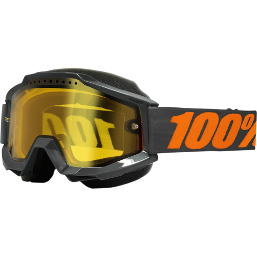100% - 100% Accuri Gunmetal Snow Goggles - 50203-025-02 - Milkyway / Yellow Lens - OSFM