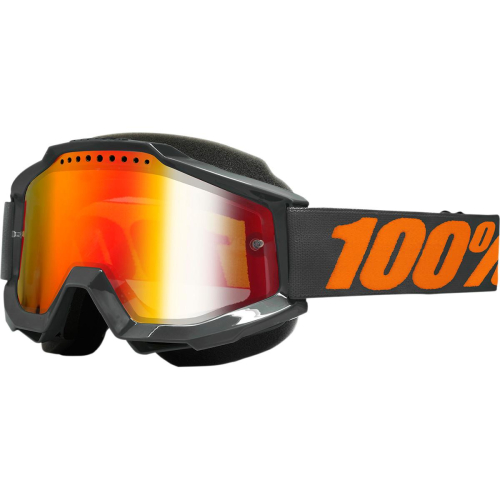 100% - 100% Accuri Gunmetal Snow Goggles - 50213-025-02 - Gunmetal / Red Mirror Lens - OSFM