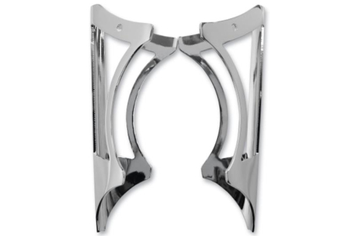 LA Choppers - LA Choppers Clamp On Gussets for 1in. Handlebar - Window - Chrome - LA-7610-01